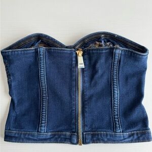 New Express Denim Strapless Top in size xsmall with Tags